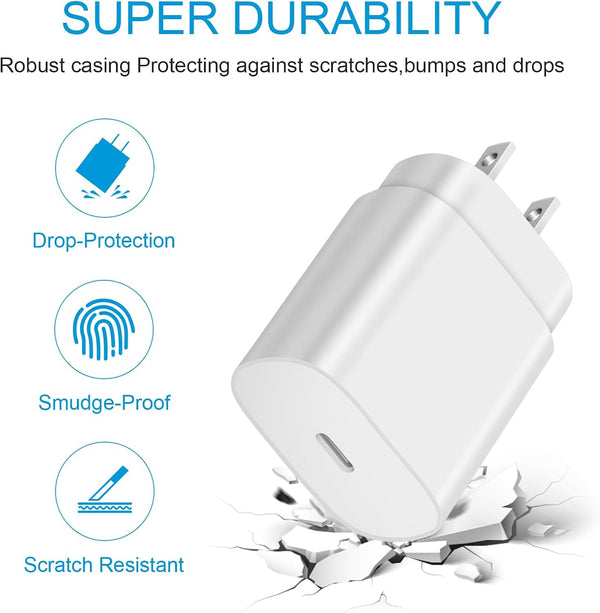 Type C Charger Fast Charging, Samsung 25W USB C Fast Wall Charger Block White