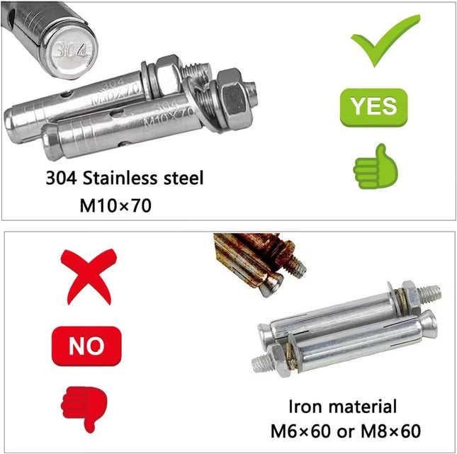 2Pcs Propane Tank Holder Cylinder Wall Mounted Bracket Gas Cylinder Bracket with SUS 304 Installation Screws & 59 Inch S