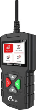 YA-201 Obd2 Scanner, Full OBD2 Modes Check Engine Code Reader After 1996 All OBDII/EOBD/KOBD/CAN Cars, O2 Sensor EVAP Systems, Battery Test,Live