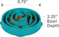 Outward Hound Fun Feeder Slo Bowl – Medium 2‑Cup Capacity, Slow Feeding, Small to Medium Dogs & Cats, Non-Slip, Turquoise, Drop Pattern Turquoise