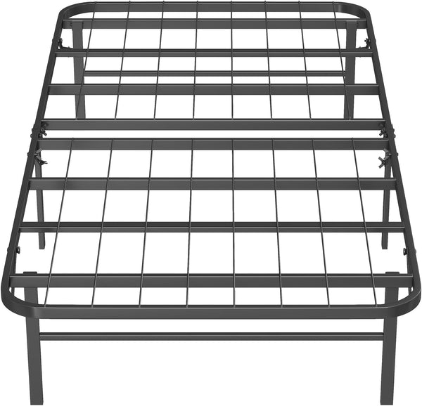 BestMassage | Twin Bed Frame | Metal | Heavy Duty Steel Slats with 6 Legs | Foldable | Sturdy, No Box Spring Needed | Easy to Assemble with