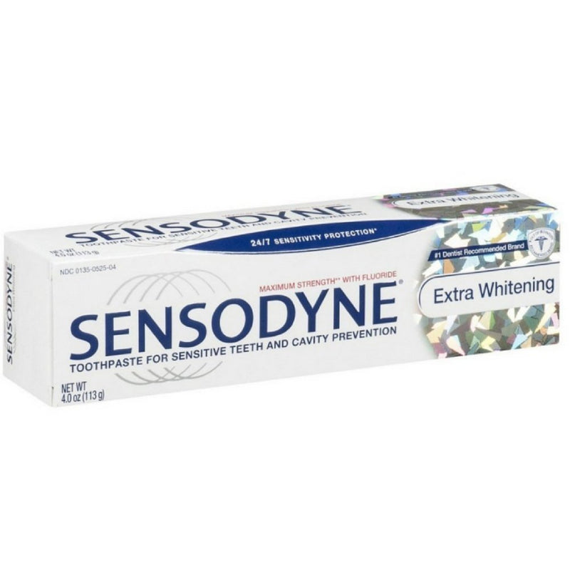 Sensodyne Extra Whitening Toothpaste for Sensitive Teeth, Cavity Prevention and Sensitive Teeth Whitening - 4 Ounces (Pack of 2) Mint 4 Ounce