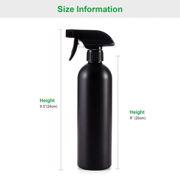 Cindy's Tape Plastic Spray Bottles Black for Cleaning Solutions 16 oz (Pack of 4), Heavy Duty Opaque Refillable Reusable Empty anti-degradation
