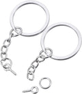 HAUTOCO 100Pcs Keychain Rings with Chain, Open Jump Rings and Screw Eye Pins for Crafts Charm Jewelry Making(1 Inch/25mm) Style-01