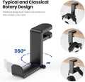 EURPMASK Rotating Headphone Stand - PC Gaming Headset Holder, Adjustable Clamp-on Under Desk Hanger With 360 Degree Swivel & Cable Clip Organizer