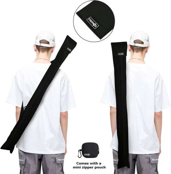 Cosmos Cue Stick Carrying Bag for 1/2 Billiard Stick Storage, 32 Inches Black Color, with Mini Zipper Storage Pouch