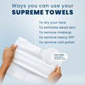 Clean Skin Club Clean Towels XL® Supreme, 100% USDA Biobased Face Towel, Disposable Face Towelette, Eczema Association Accepted, Thicker Textured