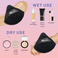 AOA Studio Velvet Puffs Makeup Puff Set of 6 Loose Powder Body Powder, Velour Makeup Blender Sponge Foundation Blending Sponges Set Beauty Makeup