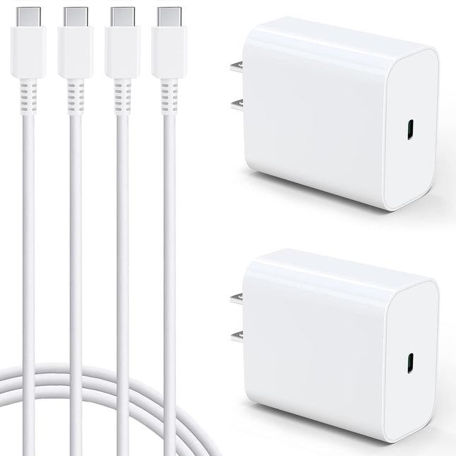 20W USB C Fast Charger 10 FT Compatible with Iphone 14 13 12 11 XS XR X 8 Ipad, 2 Pack PD Wall Charger Block with 10FT L