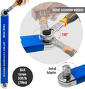 Impact Ready Offset Extension Wrench, Tight Reach Extension Wrench Set, with 1/2", 1/4" and 3/8" Square Drive Adapters, Universal Extensions