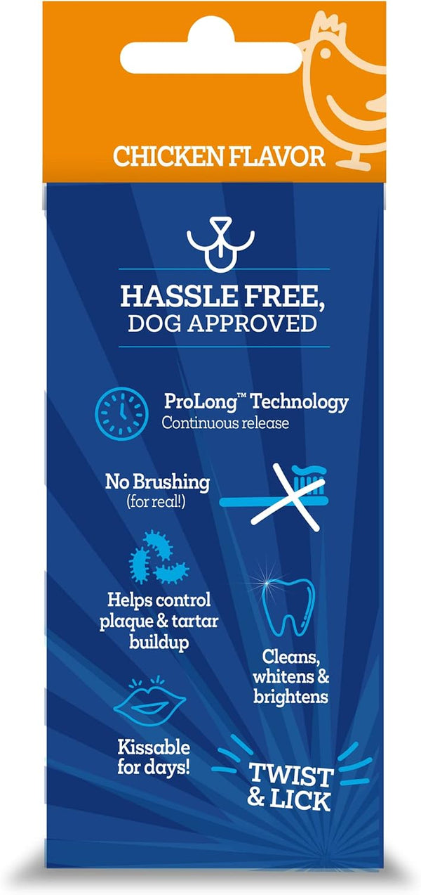 Twist + Lick Brush Free Dental Gel for Dogs, 30 Day Supply, Fresh Breath Chicken