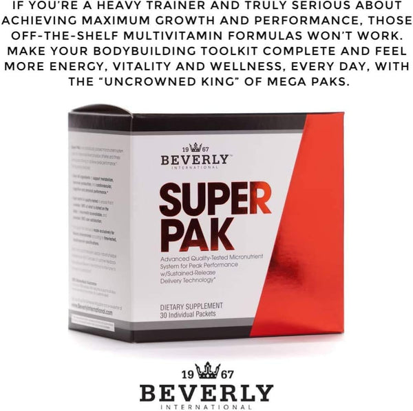 Beverly International Super Pak. 30 Packs. High-Potency Multivitamin, Daily Pack for Energy, Performance, Immune System Health. Custom-Formulated