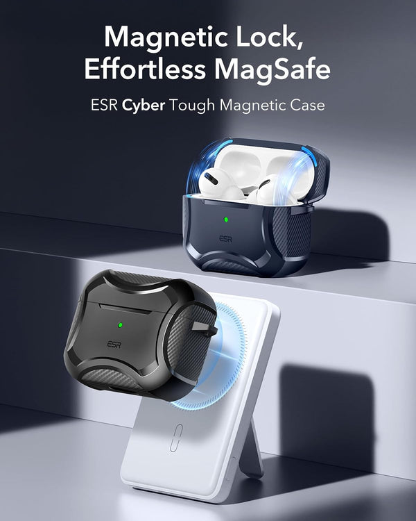 ESR for AirPods 4 Case, Compatible with AirPods 4th Generation Case (2024), Compatible with MagSafe, Powerful Drop Protection, Magnetic Lid, Cyber