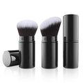 Falliny Retractable Makeup Brush, 2 Pack Travel Kabuki Face Blush Brush, Portable Powder Foundation Sunscreen Brush with Cover for Blush, Bronzer,