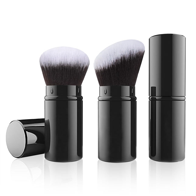 Falliny Retractable Makeup Brush, 2 Pack Travel Kabuki Face Blush Brush, Portabl