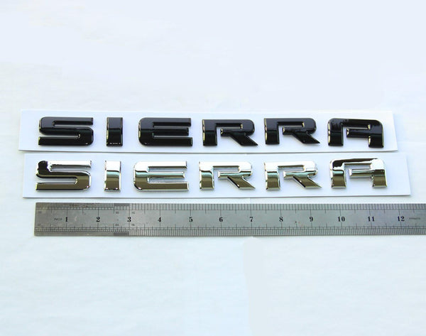 Yoaoo 1X OEM Chrome Sierra Nameplate Letter Emblem Badge Glossy Compatible with 2500Hd 3500Hd Sierra