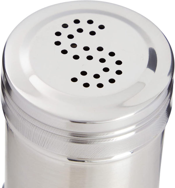 2 oz Stainless Steel Metal Salt and Pepper Shakers Set for Kitchen, Dinner Table, Cooking, Travel, Refillable, Perforated "S" and "P" Caps (3.5 in)