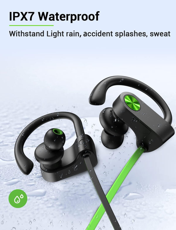 Stiive Bluetooth Headphones, 5.3 Wireless Sports Earbuds IPX7 Waterproof with Mic, Stereo Sweatproof In-Ear Earphones, Noise Cancelling Headsets