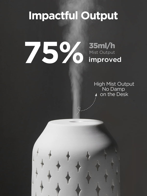 InnoGear Aromatherapy Diffuser, 150ml Ceramic Diffuser Mother's Gift Ultrasonic Humidifier Cool Mist Essential Oil Diffusers for Home Air Diffuser