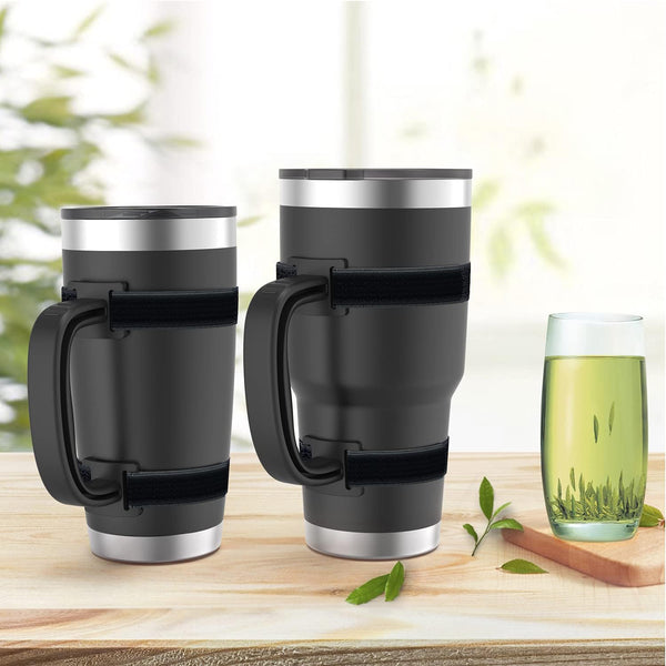 20 Oz 30 Oz 40 Oz Tumbler Handle Adjustable Fit for YETI, RTIC, Ozark Trail, Travel Mug Cup, SIC, Rambler, and All Brands Tumbler Cup Black