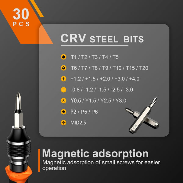 JOREST 40Pcs Small Precision Screwdriver Set with Torx Triwing Phillips, Mini Repair Tool Kit for Macbook, Computer, Laptop, PC, iPhone, PS5,