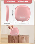 Wobsion Travel Mirror with Light, Rechargeable 1X/10X Compact Magnifying Mirror, Dimmable Pocket Mirror,Handheld 2-Side Mirror with Light,4Inch