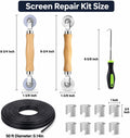 King&Charles Window Screen Replacement, 6in1 Window Screen Door Repair Kit 48"×118" Gray