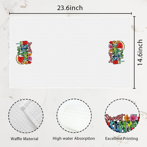 Hello Summer Kitchen Dish Towel Summer Watermelon Lover Gifts Tea Towel for Tea Room Toilet Bathroom Home Kitchen Decor Accessories