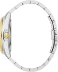 Bulova Men's Classic Surveyor 3-Hand Automatic Watch, Hack Feature, Luminous Hand, Open Aperture, Screw-Back Case, 42mm Two Tone Gold