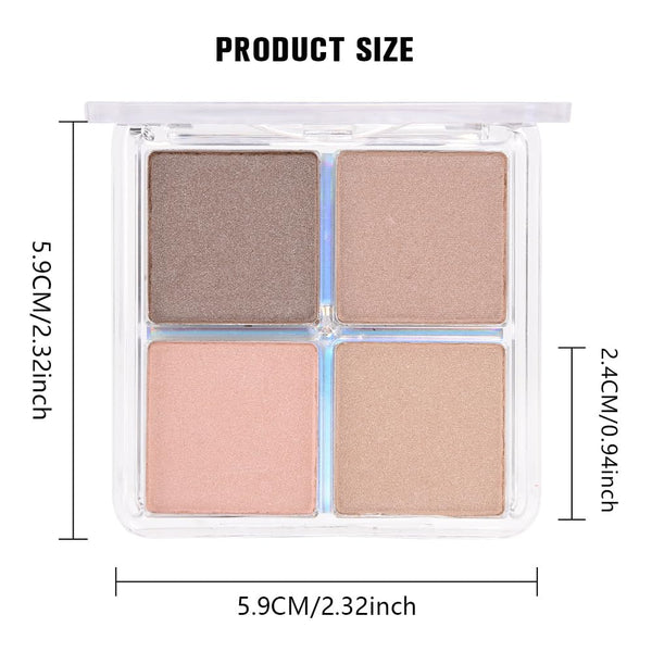 4 Colors Deep Rose Soft Pink Beige Brown Eye Shadow Palette Makeup, Neutral Matte Shimmer Eyeshadow Palette for Women Highly Pigmented Waterproof,
