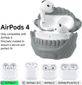 for AirPods 4 Case, Cool Teeth Design AirPods 4 Cover, Cute Funny Shockproof Protective Silicone Cases for Men Boys（Gray） AirPods 4 Case Gray