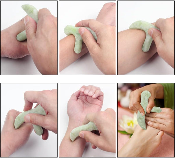 Ewin24 Natural Jade Foot Massager Acupuncture Point Massage Foot Care Therapeutic Relief Tool