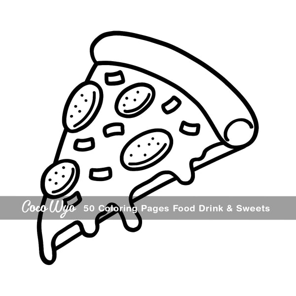 Food Drink & Sweets: Coloring Book for Adults and Kids, Bold and Easy, Simple and Big Designs for Relaxation Featuring a Variety of Foods, Drinks,