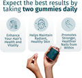 WEEM Hair Skin and Nails Gummies - Supports Healthy Hair - Vegan Biotin Vitamins for Women & Men Supports Faster Hair Growth, Stronger Nails,