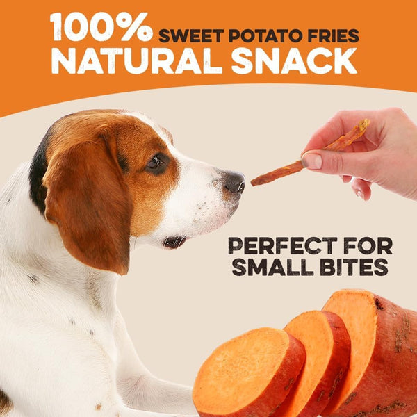 BRUTUS & BARNABY Sweet Potato Dog Treats- No Additive Dehydrated Sweet Potato Fries, Grain Free, Gluten Free and No Preservatives Added (14 oz) 14