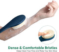 Back Scrubber for Shower, 17-Inch Shower Brush for Men and Women, Long Handle Exfoliating Body Brush, Medium Bristle Stiffness for Dry or Wet