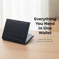 Men's Hipster Wallet, Up to 24 Cards, Leather Bifold Organizer, Black | 12 Built-In Card & Photo Sleeves | Flip-Through Organization | 2 ID
