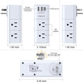USB Outlet Extender Surge Protector - QINLIANF Rotating Plug, 3-Sided Swivel Power Strip, 6 AC Spaced Outlet Splitter and 3 USB Ports (1 USB C)