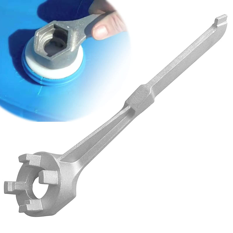 Aluminum Bung Wrench, 55 Gallon Drum Wrench, Barrel Wrench for Opening 10 15 20 30 50 55 Gallon Drums, Fits 2 Inch and 3/4 Inch Bung Caps 1 Silver