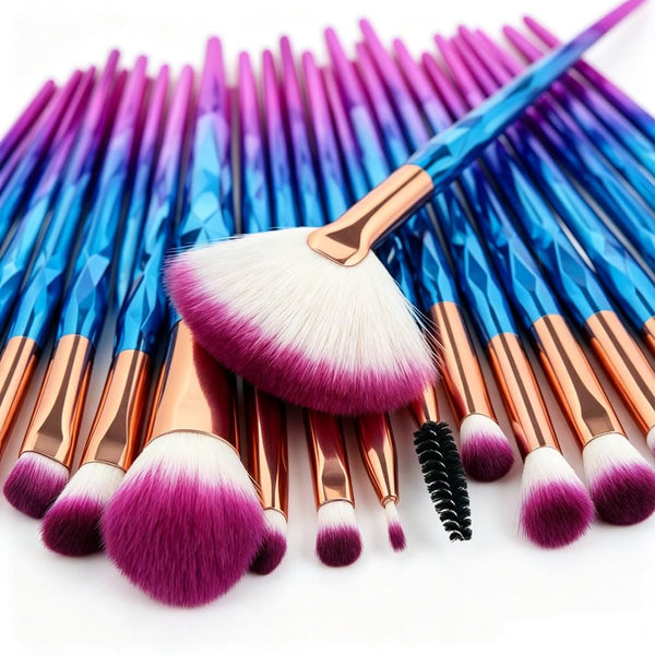 KOLIGHT Pack of 20pcs Cosmetic Eye Shadow Sponge Eyeliner Eyebrow Lip Nose Foundation Powder Makeup Brushes Sets (purple)