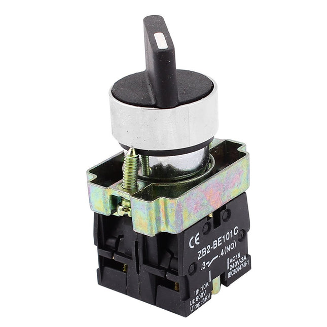 Uxcell 22Mm Latching 2 NO Three 3-Position Rotary Selector Select Switch ZB2-BE1