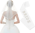 Chanaco Bride to Be Sash Bachelorette Party Favors Decorations Wedding Accessories White Veil Bridal Shower Sashes Gifts A.white