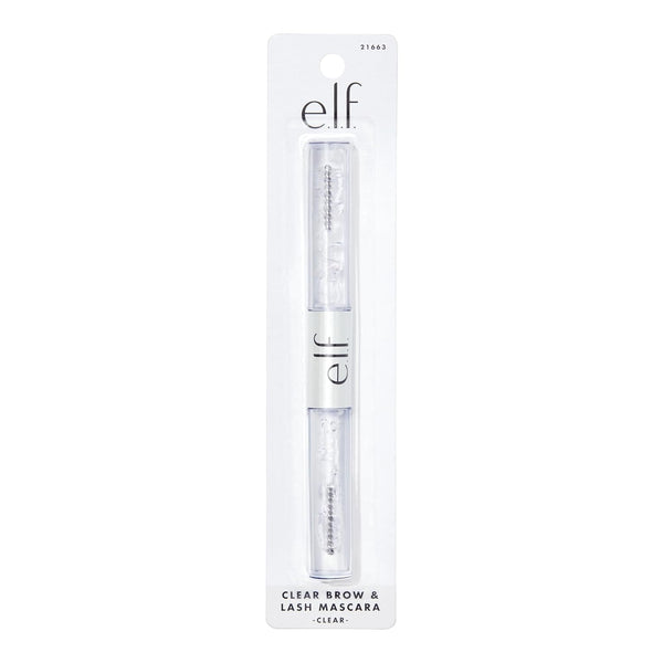E.L.F. Clear Brow & Lash Mascara, Dual-Sided Brushable Clear Gel for Groomed Brows & Eyelashes, Long-Wear Conditioning Formula, Vegan & Cruelty-Free