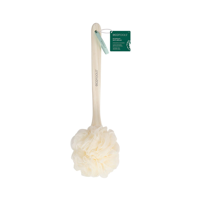 Ecotools Ecopouf Bath Brush, Loofah Brush for Bath & Shower, Made with Long Hand