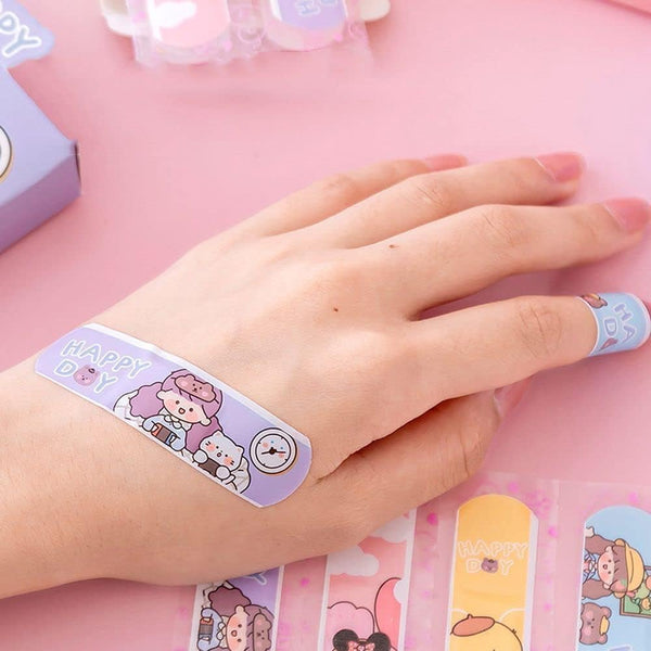 20 Pcs/Box Adhesive Bandages, Random Color Waterproof Band Aid, Cute Kids Bandages, Elastic Sticker,Cartoon Aid Patches Random Styles Adhesive
