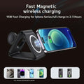 Charging Station is Compatible with Apple Multiple Devices - 3 in 1 Foldable Magnetic Wireless Charger Dock-Travel Charging Pad for iPhone 16 15