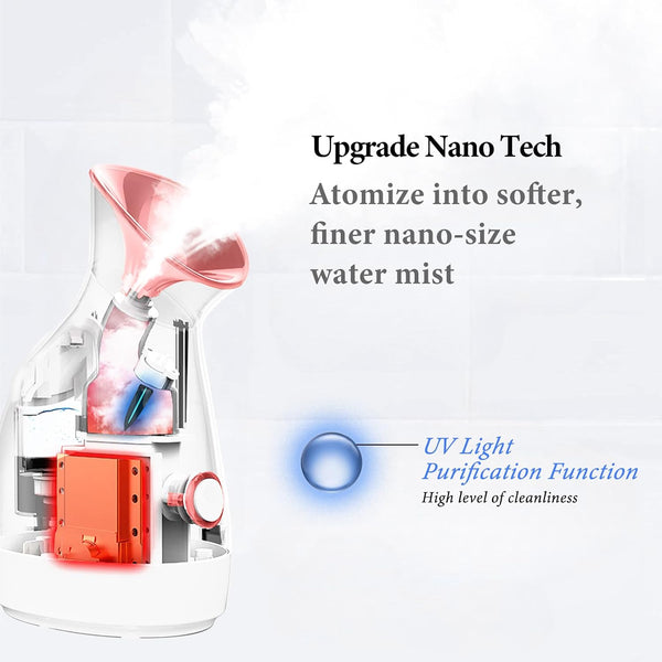 Colorfarm Facial Steamer Nano Ionic: Face Steamer Deep Cleaning Unclogs Pores - Humidifier Hot Mist Home Sauna Spa for Women Men Sinuses