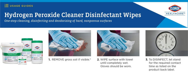 Clorox Healthcare Hydrogen Peroxide Cleaner Disinfectant Wipes, 6.75" x 9", 95 Count (Package May Vary) 95 Count (Pack of 1)