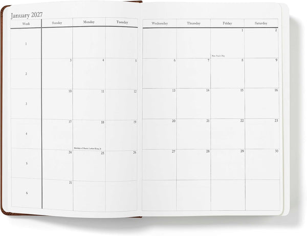 Wykeham'S Executive 2025-26 Daily Journal Planner – Customization Available – Mid-Year Academic Diary (Brown, 8.5"×5.5")
