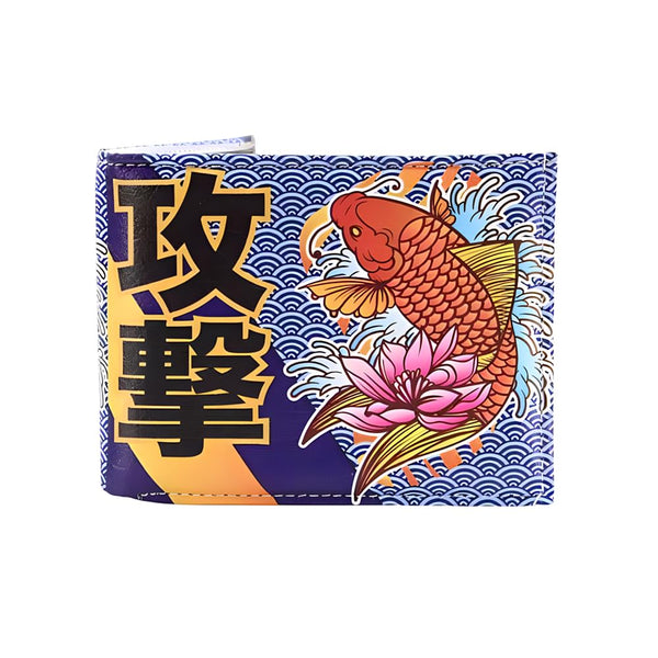 Li Slim Bifold Men’s Wallet – Koi Fish Print Vegan Leather Wallet for Men Evangelicon